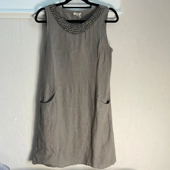 Lina Tomei Dresses Lina Tomei Pure Linen Dress W Stretch